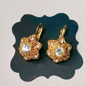 Gold and Crystal Earrings